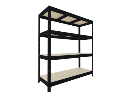 Velký regál Biedrax 60 x 240 x 177 cm, 4 police - černý/JSD 15 mm, 300 kg/pol.