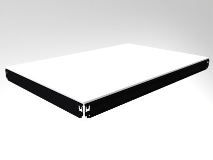 piętro do regału z białą półką 12 mm laminowaną 35 x 90 cm, czarne, 200 kg