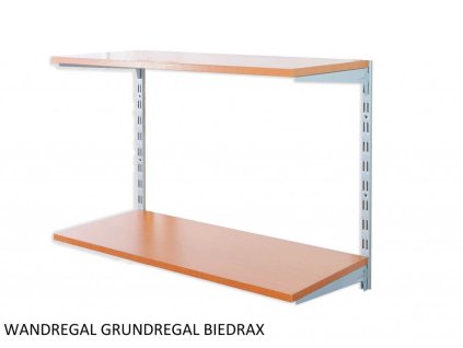 Nástěnný regál základní 35 x 80 x 50 cm, stříbrný - 2 police třešeň