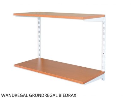 Nástěnný regál základní 35 x 80 x 50 cm, bílý - 2 police třešeň