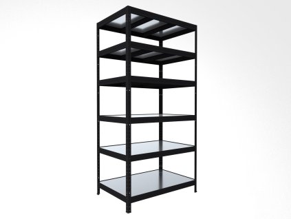 Regał do spiżarni Biedrax 45 x 90 x 210 cm, czarny, 6 półek metalowych ocynk, nośność 150 kg na półkę