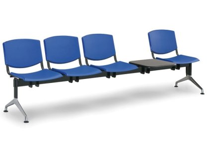 Lavice do čekárny plastová Smile Biedrax LC9982m - podnož leštěný hliník