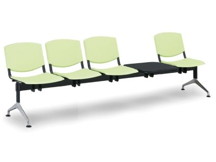 Lavice do čekárny plastová Smile Biedrax LC9982z - podnož leštěný hliník