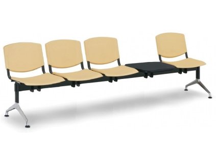 Lavice do čekárny plastová Smile Biedrax LC9982zl - podnož leštěný hliník