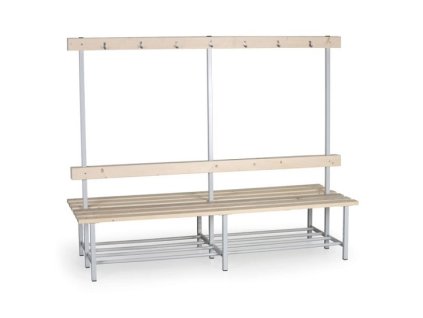 Lavička s věšáky a roštem do šatny LS7503 - délka 2 m