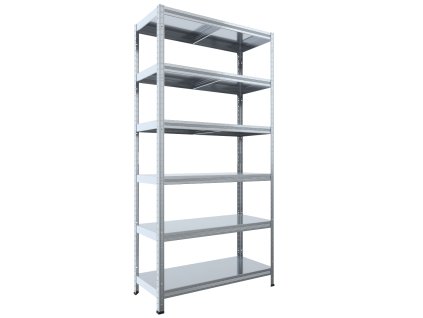 Regał metalowy domowy Biedrax 40 x 100 x 210 cm, ocynkowany - 6 półek metalowych