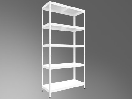 Haushaltsregal Biedrax 40 x 100 x 240 cm, Weiß, 5 Stahlböden, Fachlast 100 kg pro Fachboden