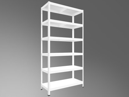 Kellerregal Biedrax 40 x 90 x 270 cm, Weiß, 6 Stahlböden, Fachlast 100 kg pro Fachboden