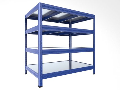 Metallregal mit Metallböden Biedrax 35 x 120 x 120 cm blau - 4 Böden verzinkt