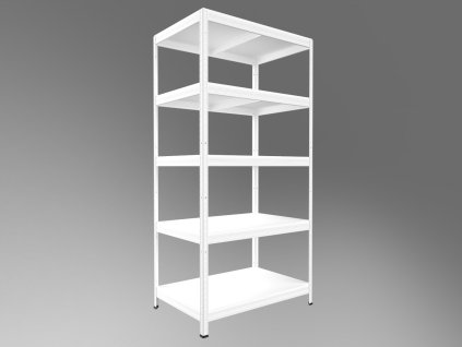 Garagenregal mit weissböden Biedrax 45 x 75 x 210 cm weiss - 5 Laminatboden weiss 12 mm