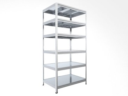 Regał metalowy do garażu Biedrax 50 x 90 x 180 cm, ocynkowany - 6 półek ocynk