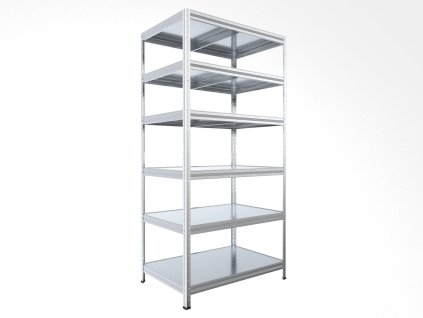 Regał metalowy do garażu Biedrax 60 x 60 x 210 cm, ocynkowany - 6 półek ocynk