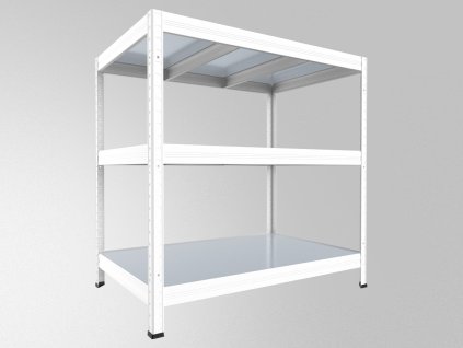 Kovový regál do garáže Biedrax 45 x 120 x 120 cm, bílý - 3 police pozink