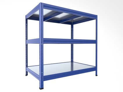 Regał metalowy do piwnicy Biedrax 45 x 120 x 120 cm, niebieski - 3 półki ocynk