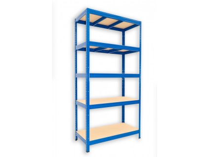 Kovový regál do spíže Biedrax 35 x 120 x 180 cm, modrý - 5 polic MDF