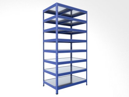 Speisekammer Regal mit Metallböden Biedrax 60 x 60 x 210 cm blau - 8 Böden verzinkt