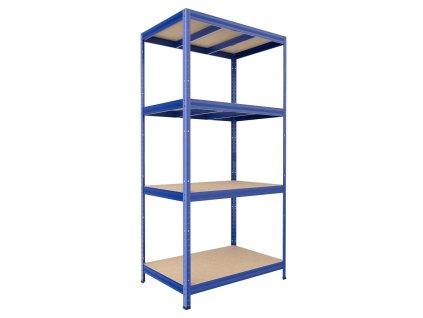 Kovový regál do dielne Biedrax 35 x 90 x 180 cm, modrý - 4 police MDF, 300 kg