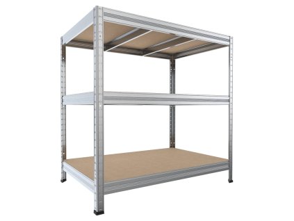 Regał metalowy do warsztatu Biedrax 45 x 120 x 90 cm, ocynkowany - 3 półki MDF