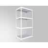 Regał metalowy do magazynu Biedrax 60 x 75 x 180 cm, biały - 4 półki ocynk