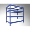Regał metalowy półkowy Biedrax 60 x 75 x 90 cm, niebieski - 4 półki białe laminowane 12mm