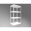 Regał metalowy bezśrubowy (zatrzaskowy) Biedrax 50 x 75 x 180 cm, biały - 4 półki białe laminowane 12mm