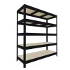 Schwerlastregal Biedrax 60 x 160 x 177 cm, 5 Fachböden - schwarz/Spanplatten JSD 10 mm, Fachlast 400 kg