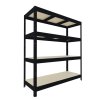 Velký regál Biedrax 60 x 160 x 177 cm, 4 police - černý/JSD 15 mm, nosnost police 200 kg