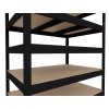 Schwerlastregal Biedrax 35 x 75 x 240 cm, Schwarz, 5 Fachböden MDF, Fachlast 300 kg pro Fachboden