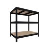 Kovový regál bezšroubový Biedrax 60 x 120 x 90 cm, černý - 3 police MDF