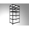 Metallregal Biedrax 45 x 90 x 270 cm, Schwarz, 6 Fachböden weiß laminiert 12 mm, Fachlast 200 kg pro Fachboden