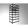 Regał metalowy Biedrax 45 x 120 x 270 cm, czarny, 8 półek białych laminowanych 12mm, nośność 200 kg na półkę