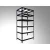 Metallregal Biedrax 35 x 120 x 210 cm, Schwarz, 6 Fachböden weiß laminiert 12 mm, Fachlast 200 kg pro Fachboden