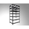 Metallregal Biedrax 35 x 120 x 210 cm, Schwarz, 7 Fachböden weiß laminiert 12 mm, Fachlast 200 kg pro Fachboden
