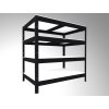 Regał metalowy Biedrax 60 x 75 x 90 cm, czarny, 4 półki białe laminowane 12mm, nośność 200 kg na półkę