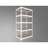 Kovový regál Biedrax 35 x 90 x 210 cm, biely, 5 políc MDF, nosnosť 200 kg na policu