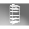 Metallregal Biedrax 35 x 90 x 240 cm, Weiß, 6 Fachböden weiß laminiert 12 mm, Fachlast 200 kg pro Fachboden