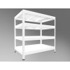 Kovový regál do dílny Biedrax 35 x 120 x 90 cm, bílý - 4 police bílé lamino 12mm