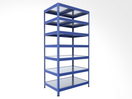 100136 5 regal metalowy do warsztatu biedrax 60 x 60 x 210 cm niebieski 7 polek ocynk
