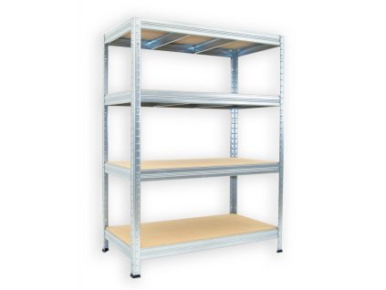 Regał metalowy do pomieszczenia technicznego Biedrax 50 x 120 x 120 cm, ocynkowany - 4 półki MDF