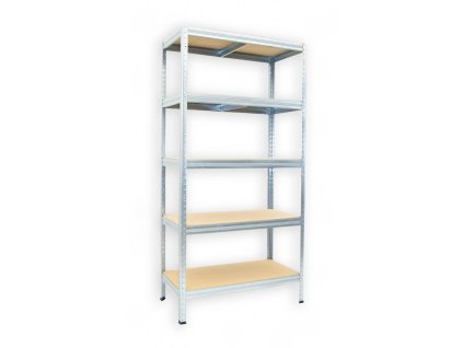 Regał metalowy do pomieszczenia technicznego Biedrax 60 x 60 x 180 cm, ocynkowany - 5 półek MDF