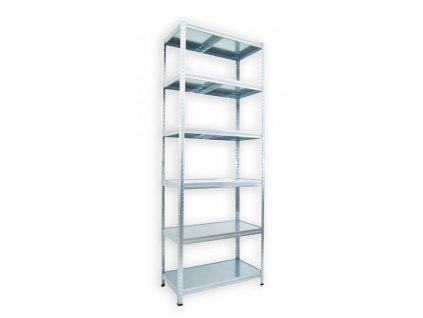 Regał metalowy do pomieszczenia technicznego Biedrax 35 x 75 x 210 cm, ocynkowany - 6 półek ocynk