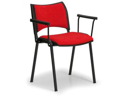 krzesło konferencyjne tapicerowane, czerwone Biedrax Z9100cv