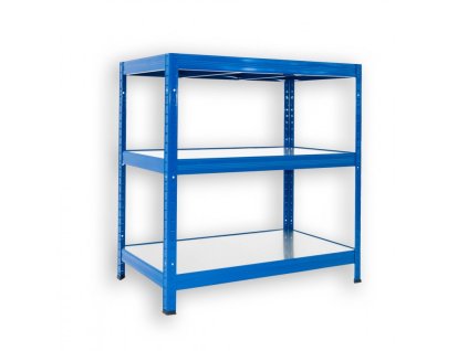 Regał metalowy domowy Biedrax 35 x 90 x 120 cm, niebieski - 3 półki ocynk
