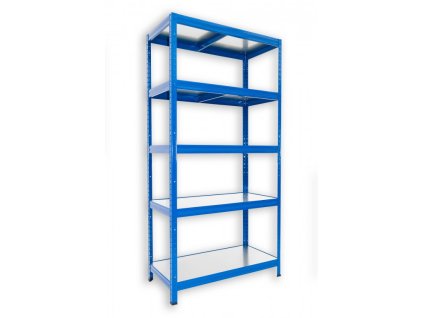 Regał metalowy domowy Biedrax 50 x 60 x 180 cm, niebieski - 5 półek ocynk
