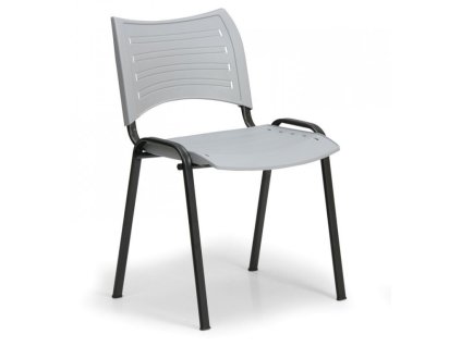 Krzesło konferencyjne plastikowe, szare Biedrax Z9118s, czarna podstawa