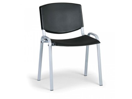 Krzesło konferencyjne plastikowe, czarne Biedrax Z8988c, szara podstawa