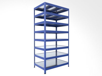 127436 5 regal metalowy do magazynu biedrax 60 x 90 x 240 cm niebieski 8 polek ocynk