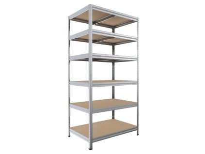129614 5 regal metalowy polkowy biedrax 35 x 90 x 210 cm ocynkowany 6 polek mdf