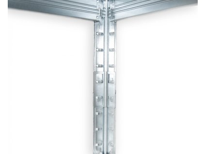 Regał metalowy bezśrubowy (zatrzaskowy) Biedrax 35 x 75 x 90 cm, ocynkowany - 4 półki białe laminowane 12mm, 275 kg