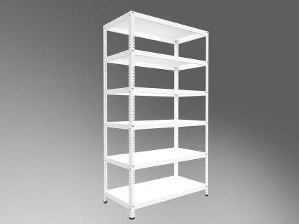 158366 3 regal metalowy do warsztatu skrecany biedrax 30 x 150 x 250 cm bialy nosnosc 150 kg na polke